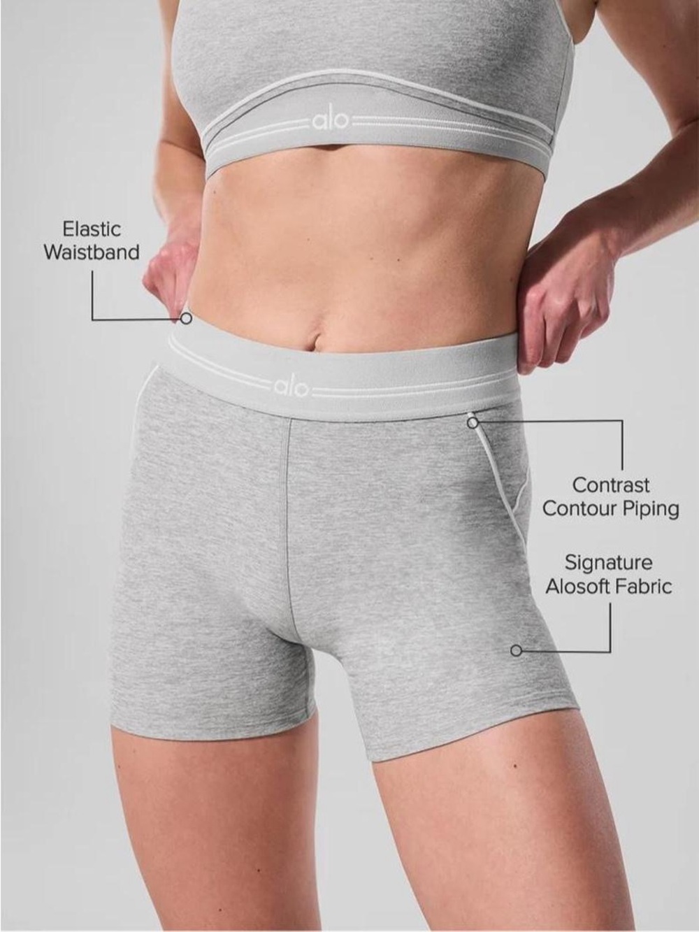 Alo Yoga Women’s Alosoft Heart Throb Short - Athletic Heather Grey